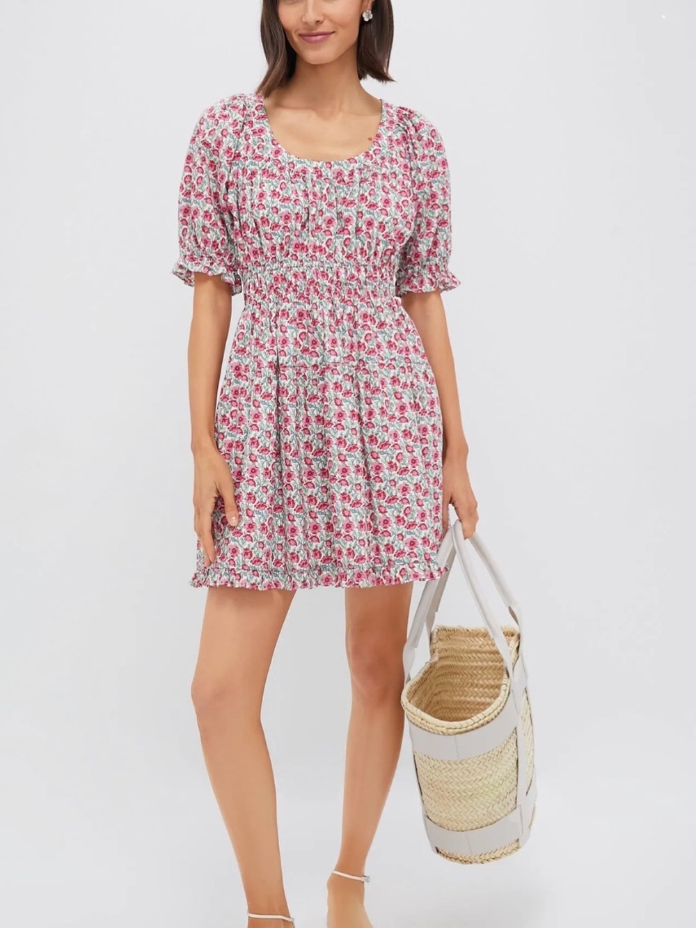 HYACINTH HOUSE Red Dahlia Floral Dorothy Mini Dress
